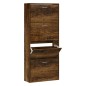 vidaXL Schuhschrank Räuchereiche 63x24x147 cm Holzwerkstoff vidaXL Schuhschrank Räuchereiche 63x24x147 cm Holzwerkstoff