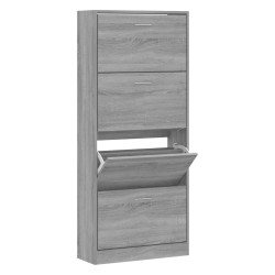 vidaXL Schuhschrank Grau Sonoma 63x24x147 cm Holzwerkstoff
