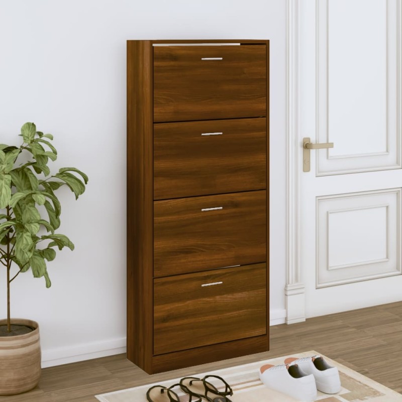 vidaXL Schuhschrank Braun Eichen-Optik 63x24x147 cm Holzwerkstoff vidaXL Schuhschrank Braun Eichen-Optik 63x24x147 cm Holzwerkstoff