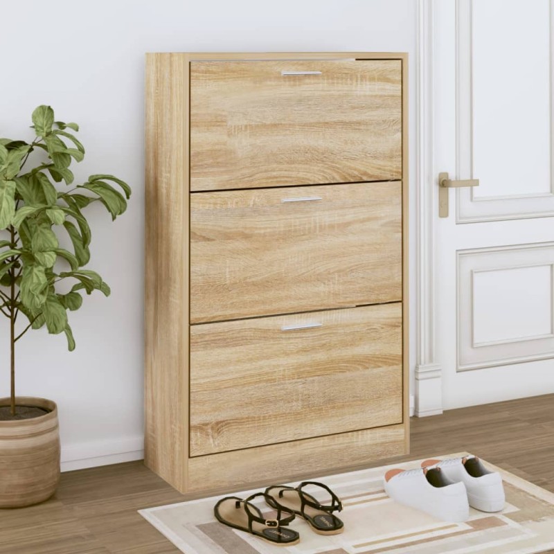 vidaXL Schuhschrank Sonoma-Eiche 63x24x103 cm Holzwerkstoff vidaXL Schuhschrank Sonoma-Eiche 63x24x103 cm Holzwerkstoff