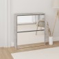vidaXL Schuhschrank mit Spiegel 2 Fächer Betongrau 63x17x67 cm vidaXL Schuhschrank mit Spiegel 2 Fächer Betongrau 63x17x67 cm