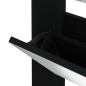 vidaXL Schuhschrank mit Spiegel 3 Fächer Schwarz 63x17x102,5 cm vidaXL Schuhschrank mit Spiegel 3 Fächer Schwarz 63x17x102,5 cm