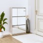 vidaXL Schuhschrank mit Spiegel 3 Fächer Betongrau 63x17x102,5 cm vidaXL Schuhschrank mit Spiegel 3 Fächer Betongrau 63x17x102,5 cm