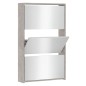 vidaXL Schuhschrank mit Spiegel 3 Fächer Betongrau 63x17x102,5 cm vidaXL Schuhschrank mit Spiegel 3 Fächer Betongrau 63x17x102,5 cm
