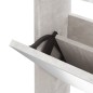 vidaXL Schuhschrank mit Spiegel 3 Fächer Betongrau 63x17x102,5 cm vidaXL Schuhschrank mit Spiegel 3 Fächer Betongrau 63x17x102,5 cm