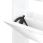 vidaXL Schuhschrank mit Spiegel 3 Fächer Hochglanz-Weiß 63x17x102,5 cm vidaXL Schuhschrank mit Spiegel 3 Fächer Hochglanz-Weiß 63x17x102,5 cm