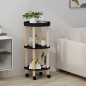 vidaXL Servierwagen 3 Etagen Schwarz 38x38x82 cm Holzwerkstoff & Holz vidaXL Servierwagen 3 Etagen Schwarz 38x38x82 cm Holzwerkstoff & Holz