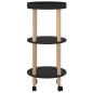 vidaXL Servierwagen 3 Etagen Schwarz 38x38x82 cm Holzwerkstoff & Holz vidaXL Servierwagen 3 Etagen Schwarz 38x38x82 cm Holzwerkstoff & Holz