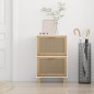 vidaXL Schuhschrank Weiß 52x25x80 cm Holzwerkstoff & Rattan Natur vidaXL Schuhschrank Weiß 52x25x80 cm Holzwerkstoff & Rattan Natur