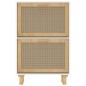 vidaXL Schuhschrank Weiß 52x25x80 cm Holzwerkstoff & Rattan Natur vidaXL Schuhschrank Weiß 52x25x80 cm Holzwerkstoff & Rattan Natur