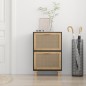 vidaXL Schuhschrank Schwarz 52x25x80 cm Holzwerkstoff & Rattan Natur vidaXL Schuhschrank Schwarz 52x25x80 cm Holzwerkstoff & Rattan Natur