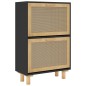 vidaXL Schuhschrank Schwarz 52x25x80 cm Holzwerkstoff & Rattan Natur vidaXL Schuhschrank Schwarz 52x25x80 cm Holzwerkstoff & Rattan Natur