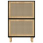 vidaXL Schuhschrank Schwarz 52x25x80 cm Holzwerkstoff & Rattan Natur vidaXL Schuhschrank Schwarz 52x25x80 cm Holzwerkstoff & Rattan Natur