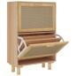 vidaXL Schuhschrank Braun 52x25x80 cm Holzwerkstoff & Rattan Natur vidaXL Schuhschrank Braun 52x25x80 cm Holzwerkstoff & Rattan Natur