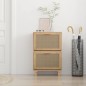 vidaXL Schuhschrank Braun 52x25x80 cm Holzwerkstoff & Rattan Natur vidaXL Schuhschrank Braun 52x25x80 cm Holzwerkstoff & Rattan Natur