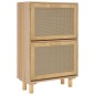 vidaXL Schuhschrank Braun 52x25x80 cm Holzwerkstoff & Rattan Natur vidaXL Schuhschrank Braun 52x25x80 cm Holzwerkstoff & Rattan Natur