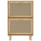 vidaXL Schuhschrank Braun 52x25x80 cm Holzwerkstoff & Rattan Natur vidaXL Schuhschrank Braun 52x25x80 cm Holzwerkstoff & Rattan Natur