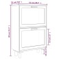 vidaXL Schuhschrank Braun 52x25x80 cm Holzwerkstoff & Rattan Natur vidaXL Schuhschrank Braun 52x25x80 cm Holzwerkstoff & Rattan Natur