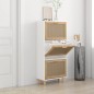 vidaXL Schuhschrank Weiß 52x25x115 cm Holzwerkstoff & Rattan Natur vidaXL Schuhschrank Weiß 52x25x115 cm Holzwerkstoff & Rattan Natur
