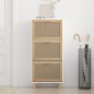 vidaXL Schuhschrank Weiß 52x25x115 cm Holzwerkstoff & Rattan Natur vidaXL Schuhschrank Weiß 52x25x115 cm Holzwerkstoff & Rattan Natur