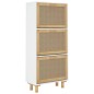 vidaXL Schuhschrank Weiß 52x25x115 cm Holzwerkstoff & Rattan Natur vidaXL Schuhschrank Weiß 52x25x115 cm Holzwerkstoff & Rattan Natur