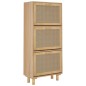 vidaXL Schuhschrank Braun 52x25x115 cm Holzwerkstoff & Rattan Natur vidaXL Schuhschrank Braun 52x25x115 cm Holzwerkstoff & Rattan Natur