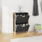 vidaXL Schuhschrank Schwarz 57,5x33x80 cm Holzwerkstoff vidaXL Schuhschrank Schwarz 57,5x33x80 cm Holzwerkstoff