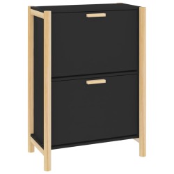 vidaXL Schuhschrank Schwarz 57,5x33x80 cm Holzwerkstoff