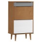 vidaXL Schuhschrank MOLDE Braun 59,5x35x103 cm Massivholz Kiefer vidaXL Schuhschrank MOLDE Braun 59,5x35x103 cm Massivholz Kiefer