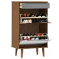 vidaXL Schuhschrank MOLDE Braun 59,5x35x103 cm Massivholz Kiefer vidaXL Schuhschrank MOLDE Braun 59,5x35x103 cm Massivholz Kiefer