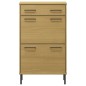 vidaXL Schuhschrank OSLO mit Metallbeinen Braun Massivholz Kiefer vidaXL Schuhschrank OSLO mit Metallbeinen Braun Massivholz Kiefer