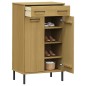 vidaXL Schuhschrank OSLO mit Metallbeinen Braun Massivholz Kiefer vidaXL Schuhschrank OSLO mit Metallbeinen Braun Massivholz Kiefer