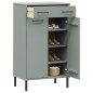 vidaXL Schuhschrank OSLO mit Metallbeinen Grau Massivholz Kiefer vidaXL Schuhschrank OSLO mit Metallbeinen Grau Massivholz Kiefer