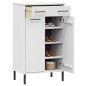 vidaXL Schuhschrank OSLO mit Metallbeinen Weiß Massivholz Kiefer vidaXL Schuhschrank OSLO mit Metallbeinen Weiß Massivholz Kiefer