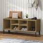 vidaXL Schuhregal OSLO mit Metallbeinen Braun 106x35x45 cm Massivholz vidaXL Schuhregal OSLO mit Metallbeinen Braun 106x35x45 cm Massivholz