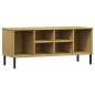 vidaXL Schuhregal OSLO mit Metallbeinen Braun 106x35x45 cm Massivholz vidaXL Schuhregal OSLO mit Metallbeinen Braun 106x35x45 cm Massivholz