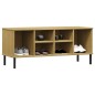 vidaXL Schuhregal OSLO mit Metallbeinen Braun 106x35x45 cm Massivholz vidaXL Schuhregal OSLO mit Metallbeinen Braun 106x35x45 cm Massivholz
