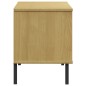 vidaXL Schuhregal OSLO mit Metallbeinen Braun 106x35x45 cm Massivholz vidaXL Schuhregal OSLO mit Metallbeinen Braun 106x35x45 cm Massivholz