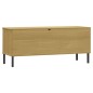 vidaXL Schuhregal OSLO mit Metallbeinen Braun 106x35x45 cm Massivholz vidaXL Schuhregal OSLO mit Metallbeinen Braun 106x35x45 cm Massivholz
