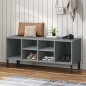 vidaXL Schuhregal OSLO mit Metallbeinen Grau 106x35x45 cm Massivholz vidaXL Schuhregal OSLO mit Metallbeinen Grau 106x35x45 cm Massivholz