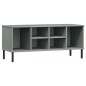 vidaXL Schuhregal OSLO mit Metallbeinen Grau 106x35x45 cm Massivholz vidaXL Schuhregal OSLO mit Metallbeinen Grau 106x35x45 cm Massivholz