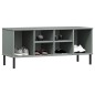 vidaXL Schuhregal OSLO mit Metallbeinen Grau 106x35x45 cm Massivholz vidaXL Schuhregal OSLO mit Metallbeinen Grau 106x35x45 cm Massivholz
