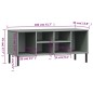 vidaXL Schuhregal OSLO mit Metallbeinen Grau 106x35x45 cm Massivholz vidaXL Schuhregal OSLO mit Metallbeinen Grau 106x35x45 cm Massivholz