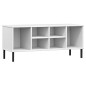 vidaXL Schuhregal OSLO mit Metallbeinen Weiß 106x35x45 cm Massivholz vidaXL Schuhregal OSLO mit Metallbeinen Weiß 106x35x45 cm Massivholz
