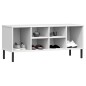 vidaXL Schuhregal OSLO mit Metallbeinen Weiß 106x35x45 cm Massivholz vidaXL Schuhregal OSLO mit Metallbeinen Weiß 106x35x45 cm Massivholz