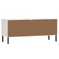 vidaXL Schuhregal OSLO mit Metallbeinen Weiß 106x35x45 cm Massivholz vidaXL Schuhregal OSLO mit Metallbeinen Weiß 106x35x45 cm Massivholz