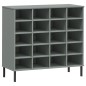 vidaXL Schuhregal OSLO mit Metallbeinen Grau 95x35x87 cm Massivholz vidaXL Schuhregal OSLO mit Metallbeinen Grau 95x35x87 cm Massivholz