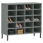 vidaXL Schuhregal OSLO mit Metallbeinen Grau 95x35x87 cm Massivholz vidaXL Schuhregal OSLO mit Metallbeinen Grau 95x35x87 cm Massivholz