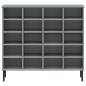 vidaXL Schuhregal OSLO mit Metallbeinen Grau 95x35x87 cm Massivholz vidaXL Schuhregal OSLO mit Metallbeinen Grau 95x35x87 cm Massivholz