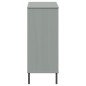 vidaXL Schuhregal OSLO mit Metallbeinen Grau 95x35x87 cm Massivholz vidaXL Schuhregal OSLO mit Metallbeinen Grau 95x35x87 cm Massivholz